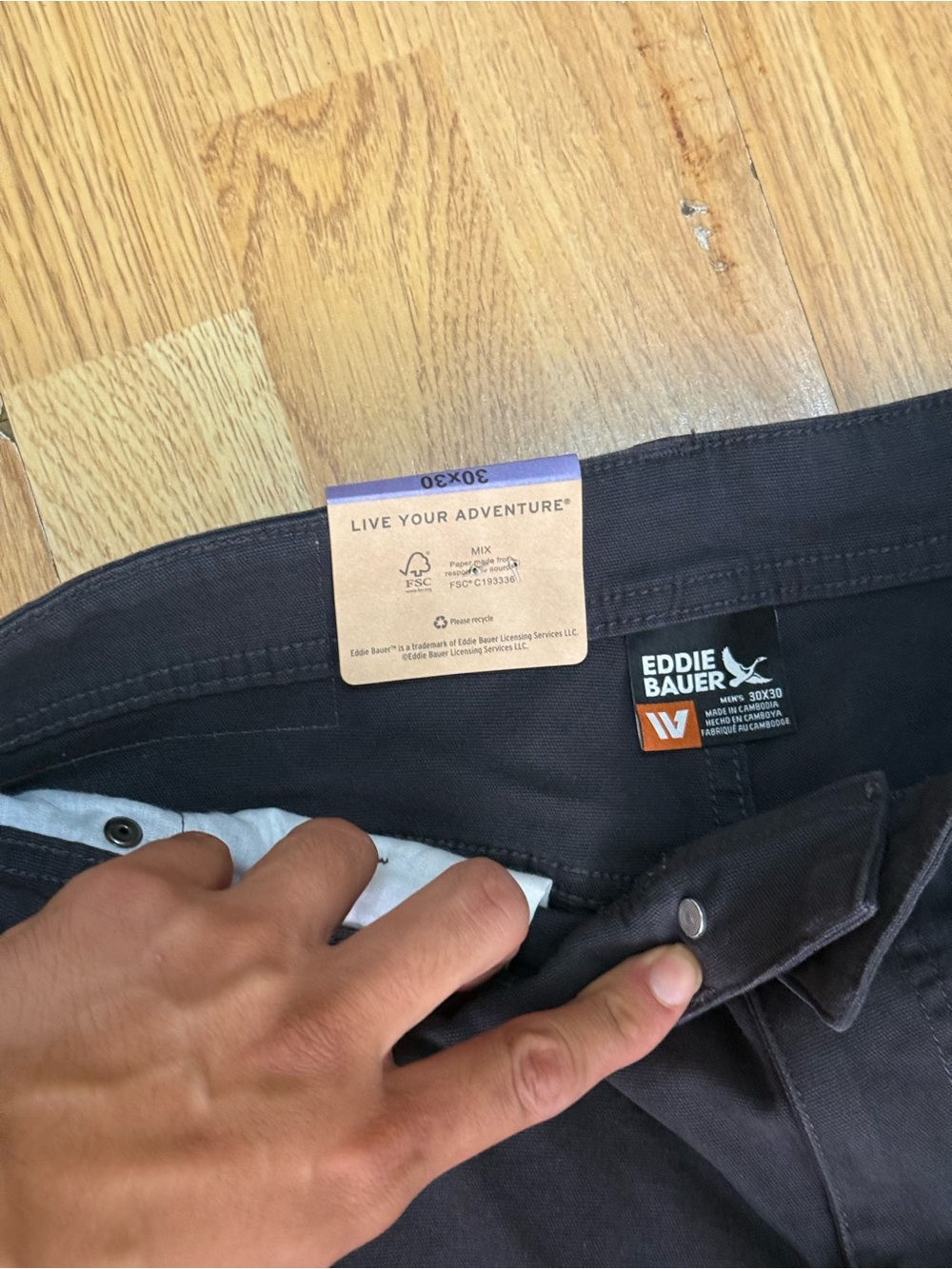 Eddie Bauer Navy Straight-Leg Chinos - Picture 5 of 10